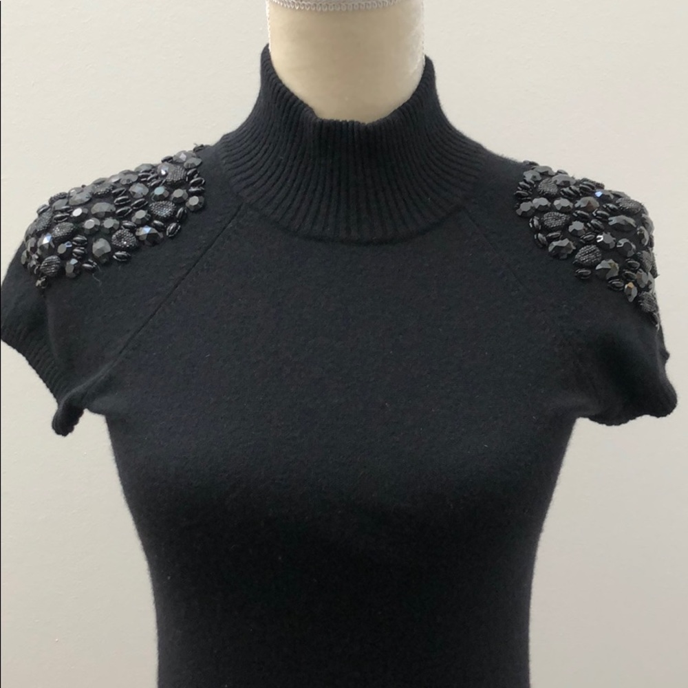 NWT Black cashmere & bead dress